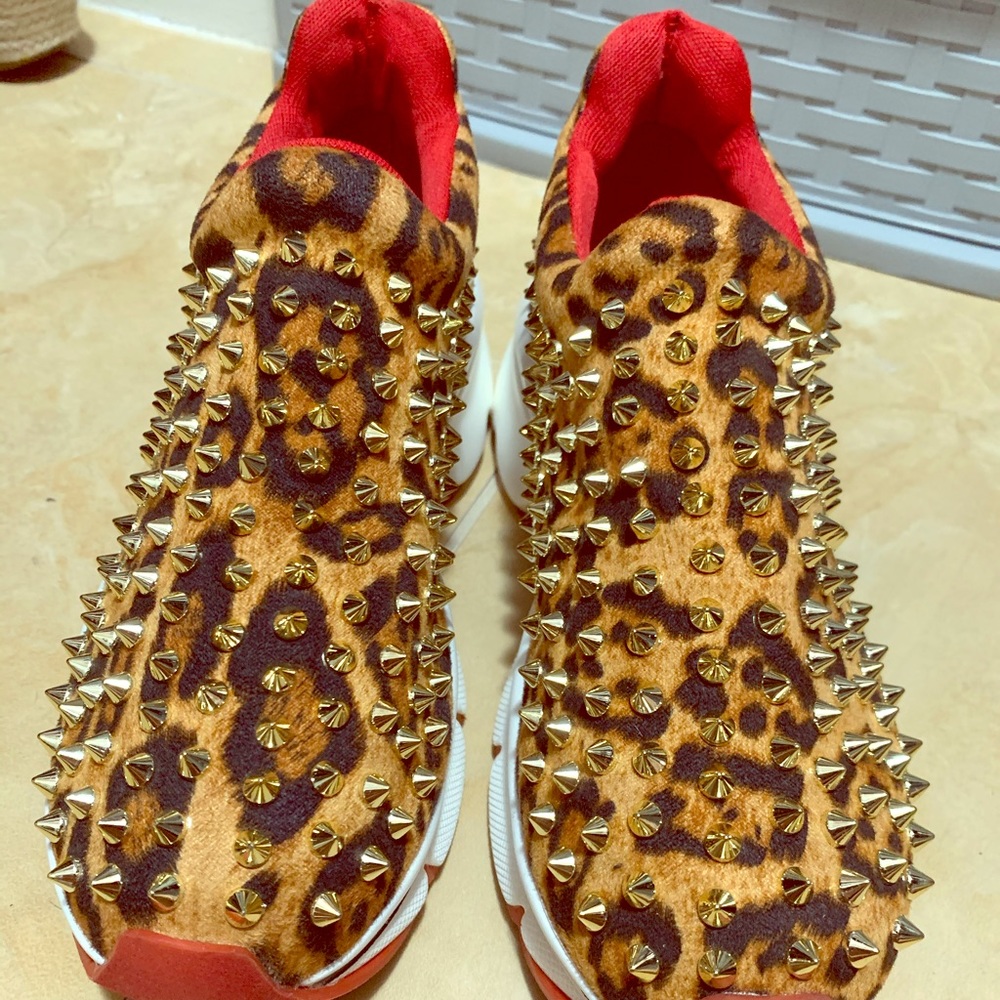 Spike red bottom sneakers